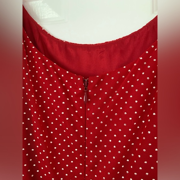 NWT Anna Sui Polka Dot red dress spaghetti strap size 8 medium small 6 - Picture 7 of 14